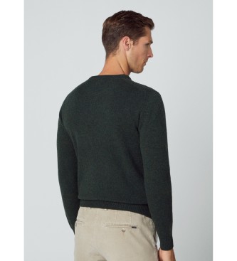 Hackett London Lambswool Crew jumper dark green