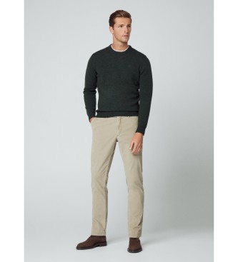 Hackett London Lambswool Crew jumper dark green