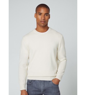Hackett London Maglione beige girocollo in Lambswool