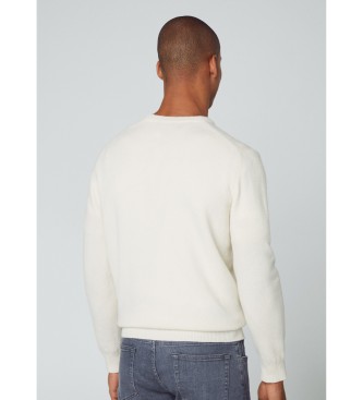 Hackett London Maglione beige girocollo in Lambswool
