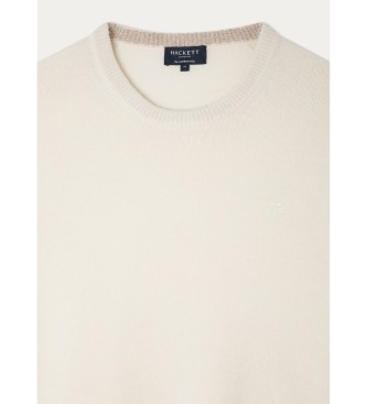 Hackett London Maglione beige girocollo in Lambswool