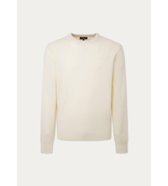 Hackett London Maglione beige girocollo in Lambswool