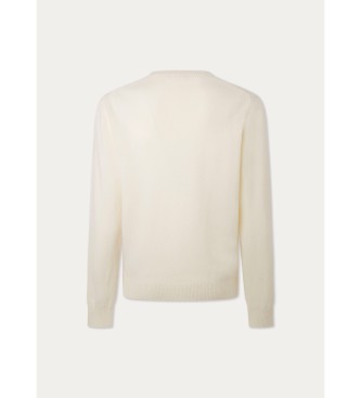 Hackett London Maglione beige girocollo in Lambswool