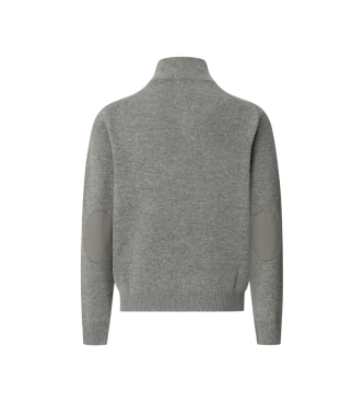 Hackett London Lambswool Hzip pullover grey