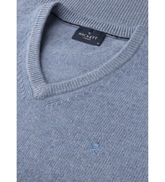 Hackett London Lambswool V Neck jumper blue