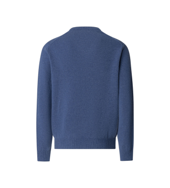 Hackett London Lamswollen V-trui blauw