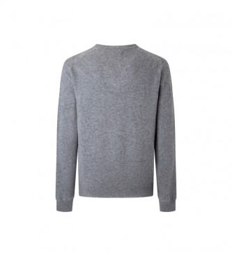Hackett London Lambswool V Neck grey sweater