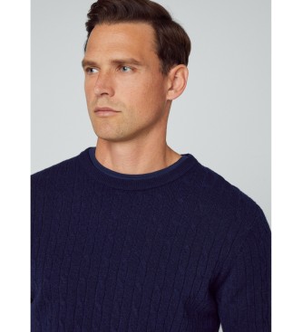 Hackett London Jersey Lambwool cable Crew marino