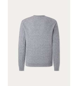 Hackett London Jumper med kabel av lammull gr