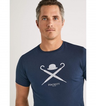 HACKETT T-shirt blu navy con logo grande