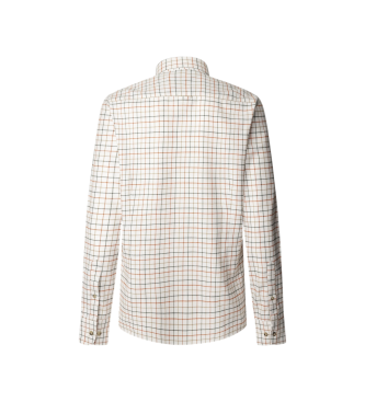 Hackett London Camicia beige Tattersall in flanella di grandi dimensioni