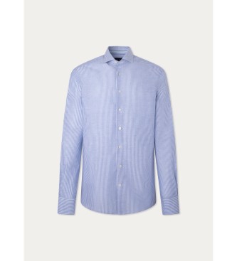 Hackett London Camicia blu a righe Lin Stripe Eng