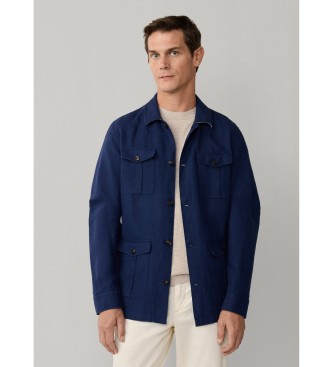 Hackett London Navy linen overshirt