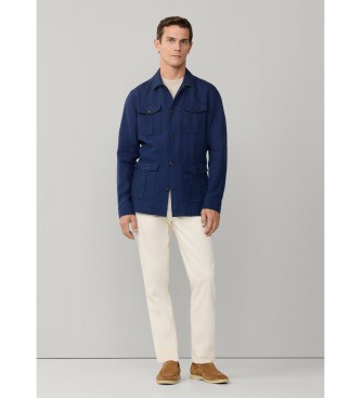 Hackett London Navy linen overshirt