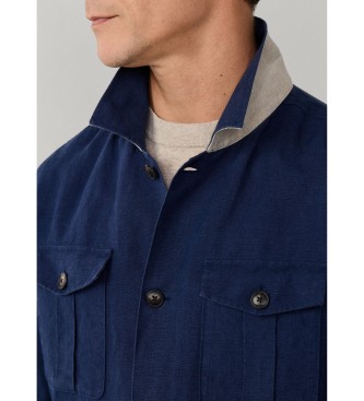 Hackett London Navy linen overshirt