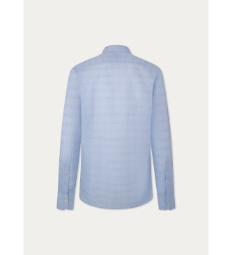 Hackett London Camisa de linho Glen Check azul