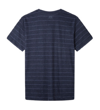 Hackett London Camiseta Linen Stripe marino