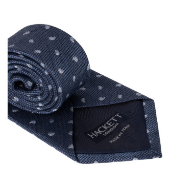 Hackett London Little Pine silk tie blue