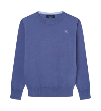 Hackett London Logotip Posadka pulover modre barve