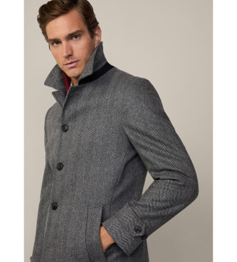 Hackett London Abrigo Cash Hbone gris