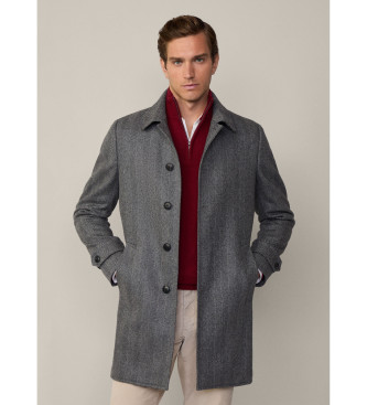 Hackett London Cash Hbone Coat grey