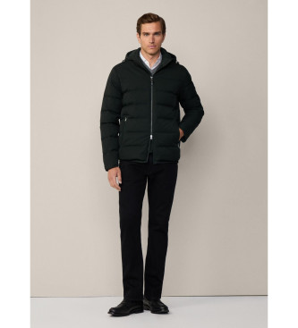 Hackett London Hybrid Puffer Coat mrkgrn