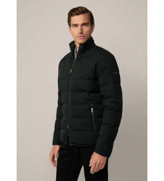 Hackett London Hibridni puffer plašč temno zelene barve