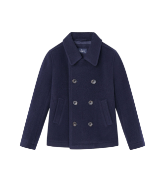 Hackett London Cappotto da marinaio blu scuro