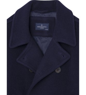 Hackett London Cappotto da marinaio blu scuro