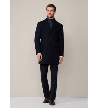 Hackett London Cappotto con trama blu scuro