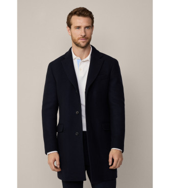 Hackett London Cappotto con trama blu scuro