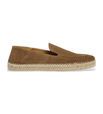 Hackett London Brązowe skórzane espadryle Altea Loafer