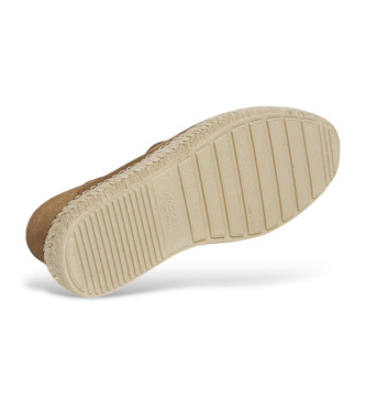 Hackett London Brązowe skórzane espadryle Altea Loafer