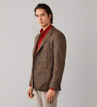 Hackett London Americana a cuadros marrón