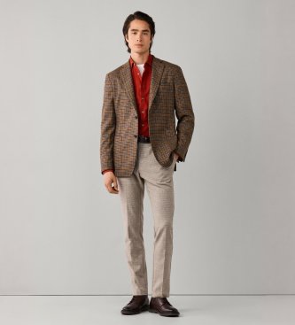 Hackett London Americana a cuadros marrón