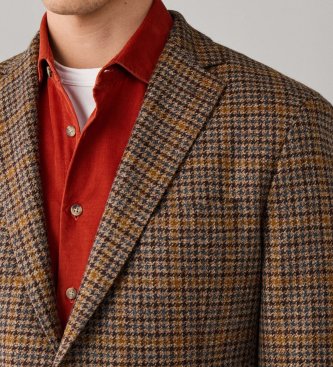 Hackett London Americana a cuadros marrón