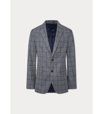 Hackett London Grijs Blauw Pow grijze blazer