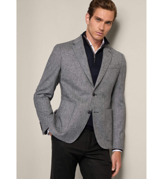 Hackett London Grijze Multi Trim blazer