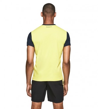 HACKETT T-shirt multicolore con stampa lineare effetto sfumato bianco, giallo