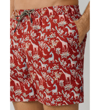 Hackett London Fauna swimsuit red