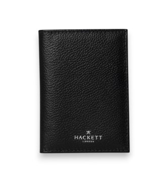 Hackett London Portefeuille de luxe en cuir noir