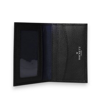 Hackett London Portefeuille de luxe en cuir noir
