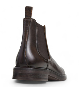 Hackett London Egmont Chelsea Leather Ankle Boots castanho