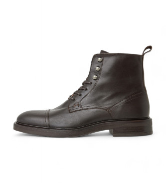 Hackett London Egmont Leather Ankle Boots castanho