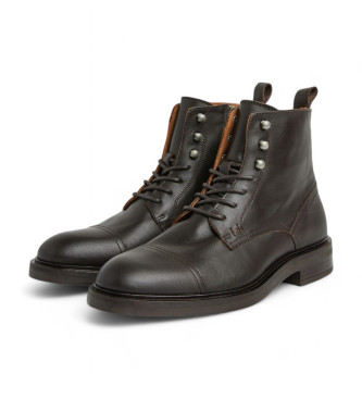 Hackett London Bottines en cuir Egmont marron