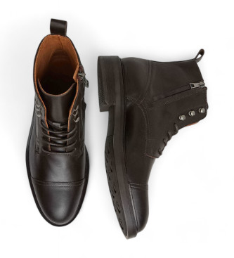 Hackett London Egmont Leather Ankle Boots castanho