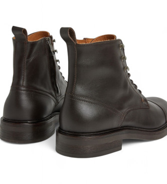 Hackett London Egmont Leather Ankle Boots castanho