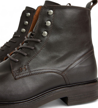 Hackett London Egmont Leather Ankle Boots castanho