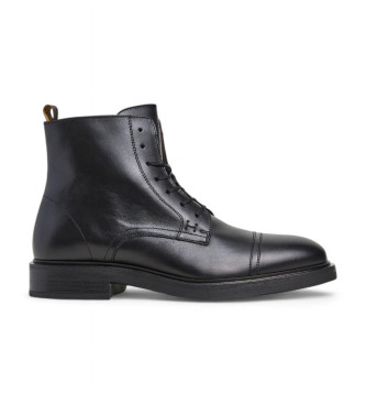 Hackett London Egmont Range Leather Ankle Boots preto