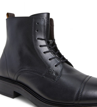 Hackett London Egmont Range Leather Ankle Boots noir